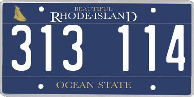 RI license plate 313114