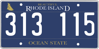 RI license plate 313115