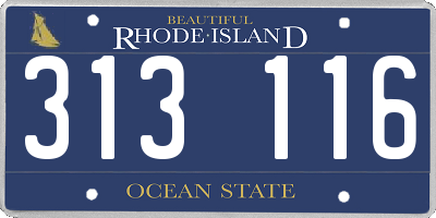 RI license plate 313116