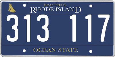 RI license plate 313117