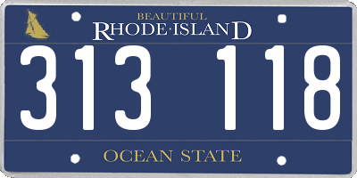 RI license plate 313118