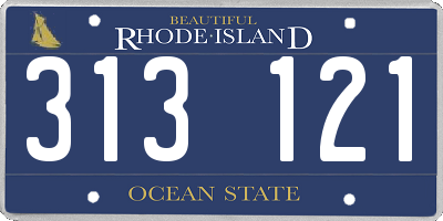 RI license plate 313121