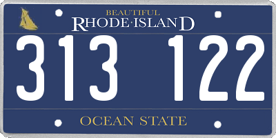 RI license plate 313122
