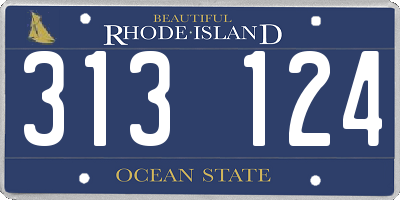 RI license plate 313124