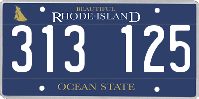RI license plate 313125