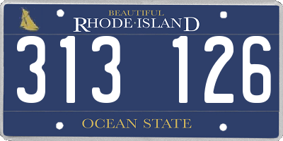 RI license plate 313126