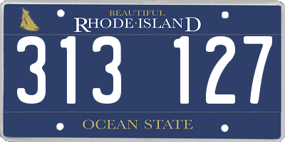 RI license plate 313127