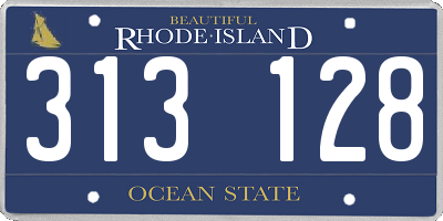 RI license plate 313128