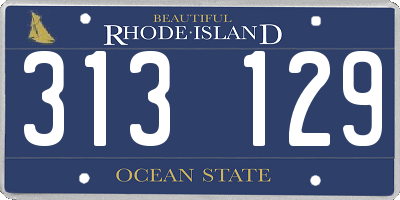 RI license plate 313129