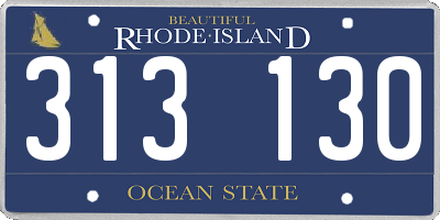 RI license plate 313130