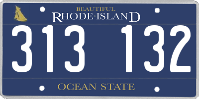 RI license plate 313132