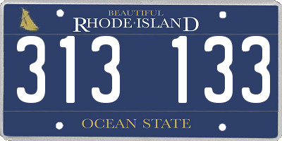 RI license plate 313133