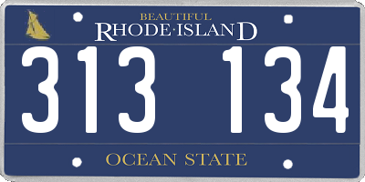 RI license plate 313134