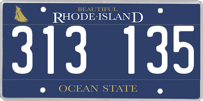 RI license plate 313135