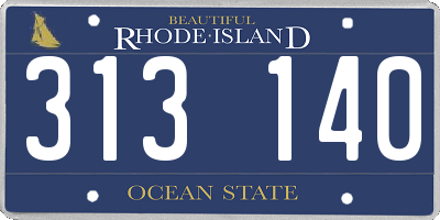 RI license plate 313140
