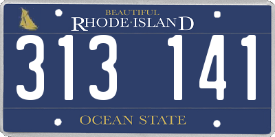 RI license plate 313141