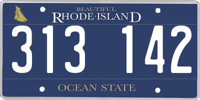 RI license plate 313142