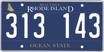 RI license plate 313143