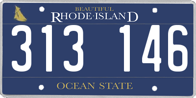 RI license plate 313146
