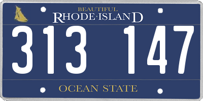 RI license plate 313147
