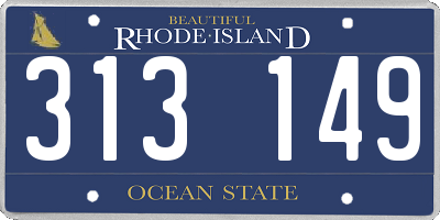RI license plate 313149