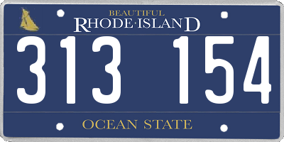 RI license plate 313154