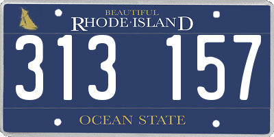RI license plate 313157