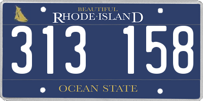 RI license plate 313158