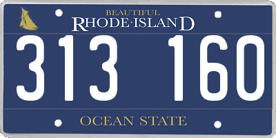 RI license plate 313160