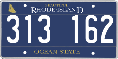 RI license plate 313162