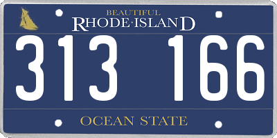 RI license plate 313166