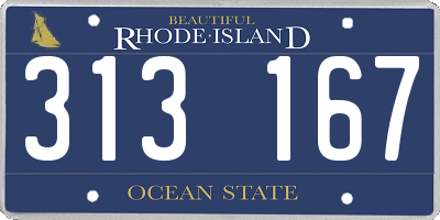 RI license plate 313167