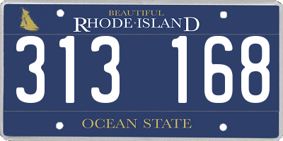 RI license plate 313168