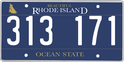 RI license plate 313171