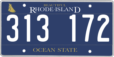 RI license plate 313172