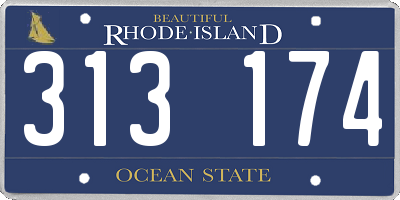 RI license plate 313174