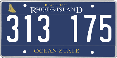 RI license plate 313175