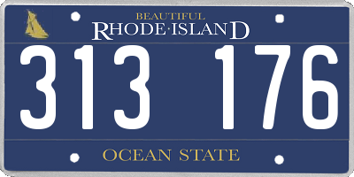 RI license plate 313176