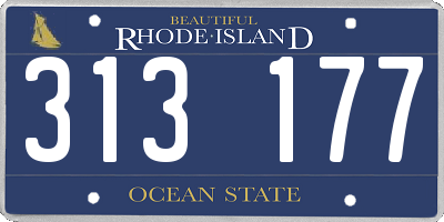 RI license plate 313177