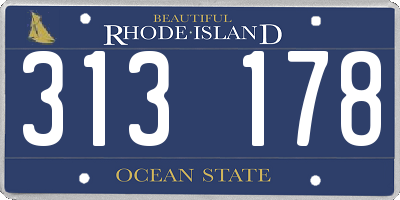 RI license plate 313178