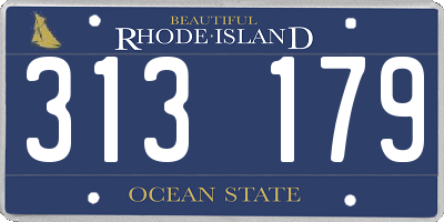 RI license plate 313179
