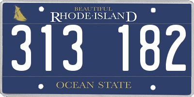 RI license plate 313182