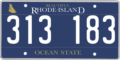 RI license plate 313183