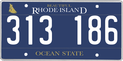 RI license plate 313186