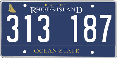 RI license plate 313187