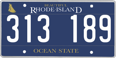 RI license plate 313189