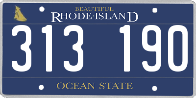 RI license plate 313190