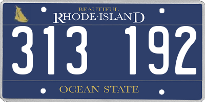 RI license plate 313192
