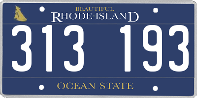 RI license plate 313193