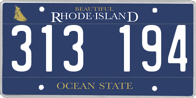 RI license plate 313194